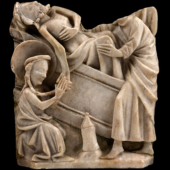 Medieval Stone Panel with The Entombment of Christ