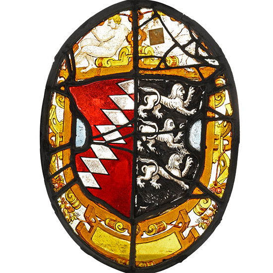 Post Medieval Stained Glass with Armorial