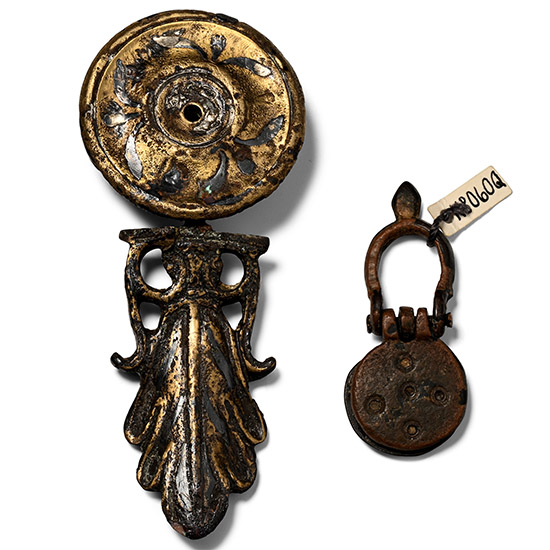 Roman Gilt Bronze Phalera and Seal Capsule