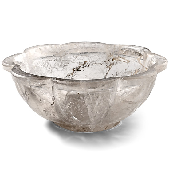Indian Carved Rock Crystal Bowl