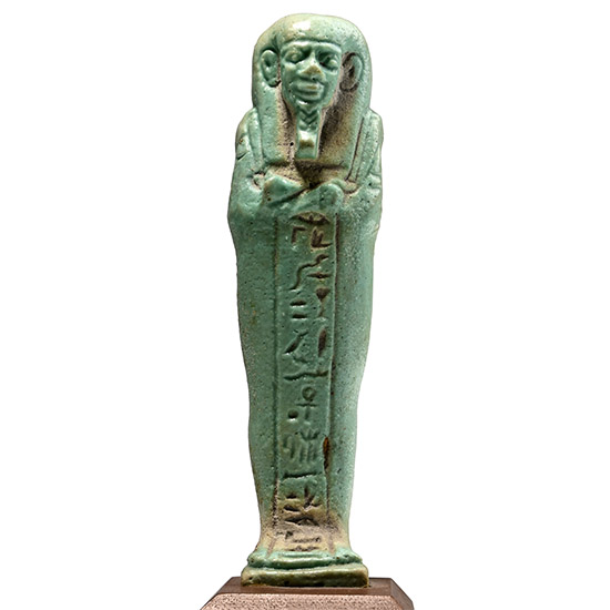 Egyptian Blue Glazed Faience Shabti of Djed-Bastet-Iuef-Ankh