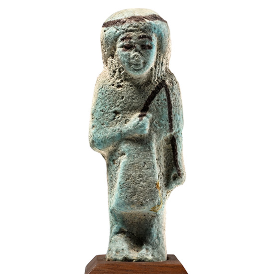 Egyptian Blue Glazed Faience Overseer Shabti