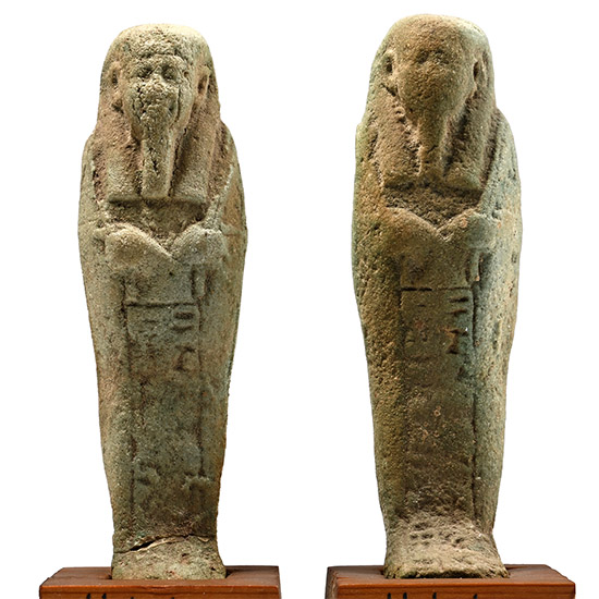 Egyptian Blue Faience Palestinian Shabti Pair