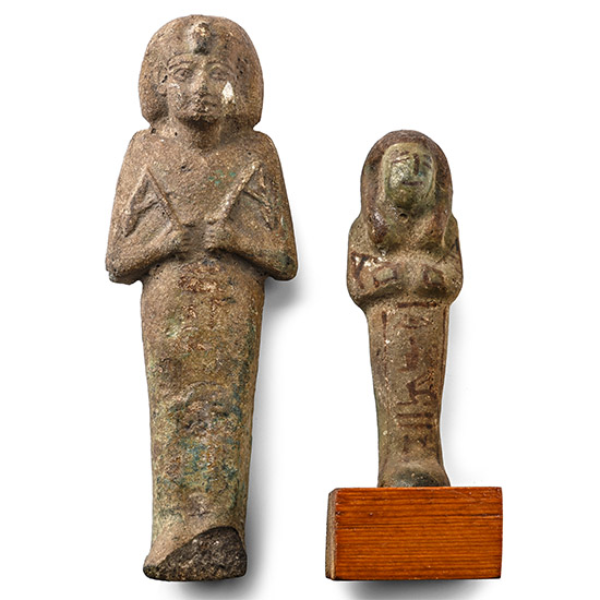 Egyptian Green Glazed Faience Ushabti of Karomama Meritmut