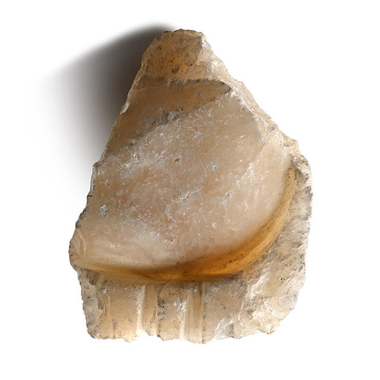 Egyptian Alabaster Fragment Probably from a Chest with a Representation of Pharaoh Akhenaten