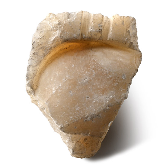 Egyptian Alabaster Fragment Probably from a Chest with a Representation of Pharaoh Akhenaten