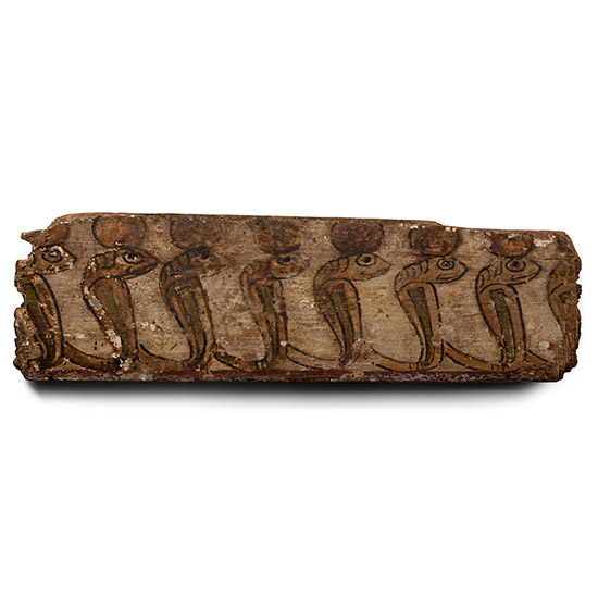 Egyptian Canopic Chest Fragment with Cobras