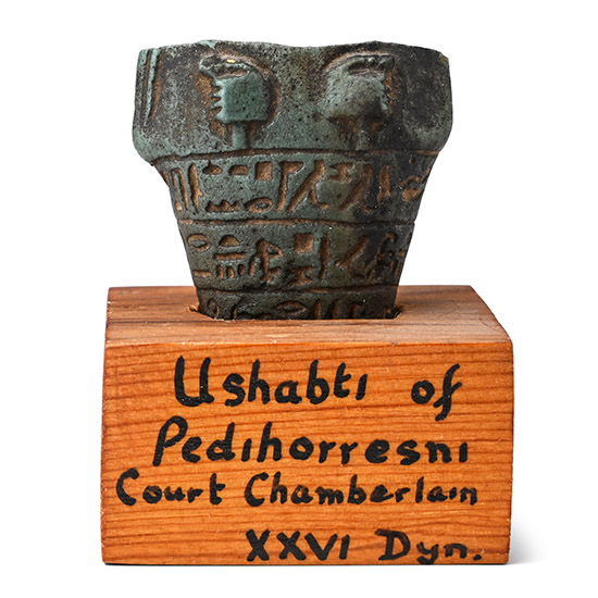 Egyptian Green Stone Shabti Fragment of Padihorresnet, Chief Steward of Amun