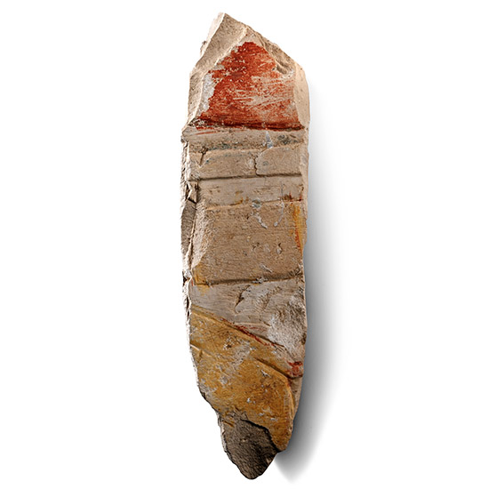 Egyptian Painted Limestone Tomb Wall Fragment