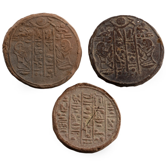 Egyptian Style Terracotta Funerary Cone Group