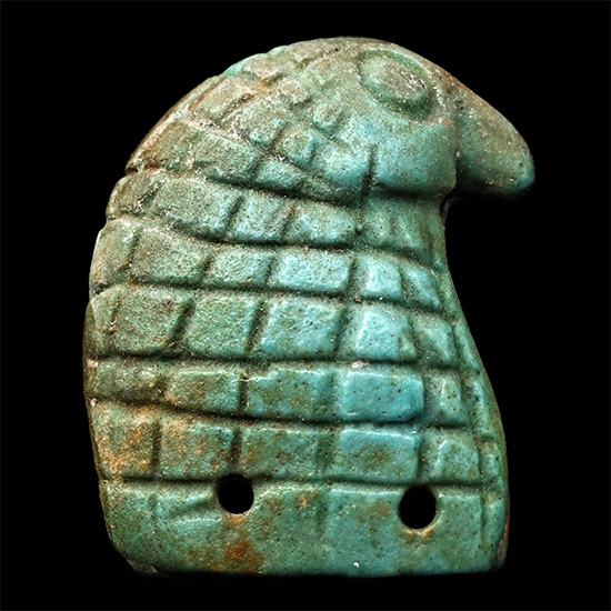 Egyptian Green Glazed Faience Qebehsenuef Attachment