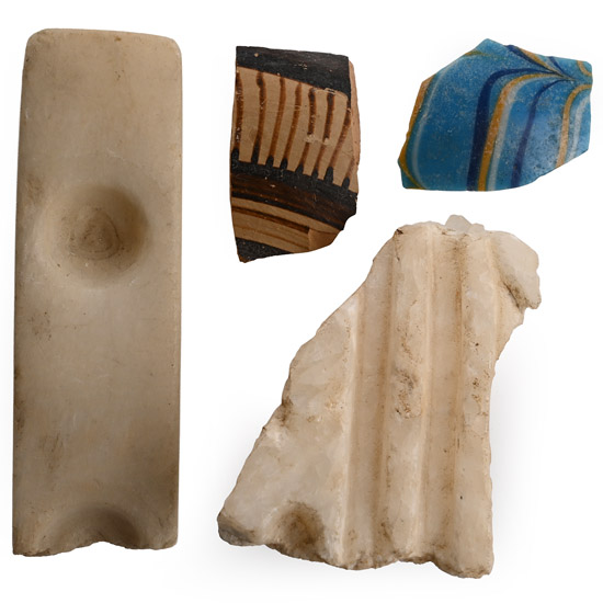Egyptian Alabaster and Ceramic Group
