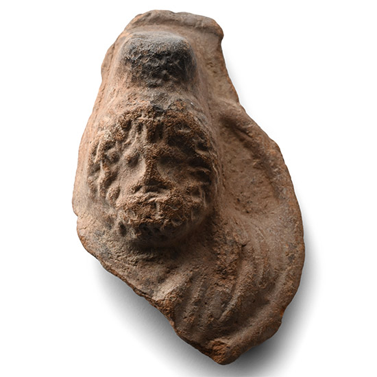 Egyptian Terracotta Statuette Head of the God Serapis