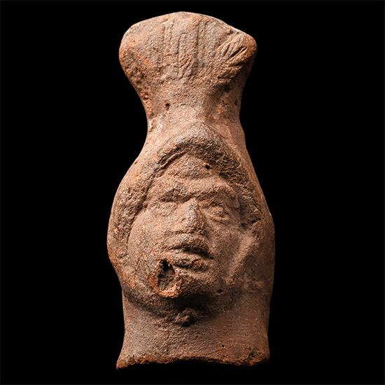 Egyptian Terracotta Statuette Head of the God Harpocrates