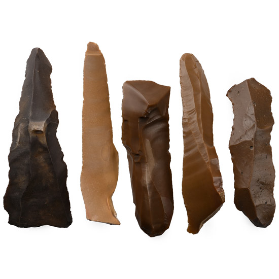 Egyptian Stone Age Knapped Knife Blade Group from Thebes