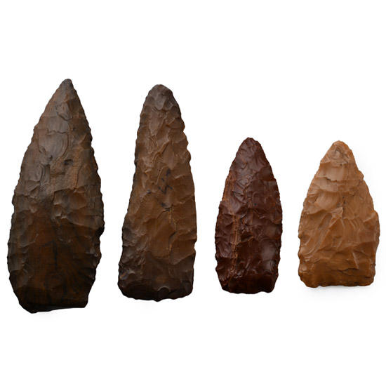 Egyptian Stone Age Knapped Lance Point Group from Luxor