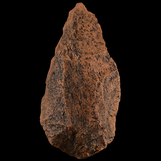 Large Stone Age Red Quatzite Homo Erectus Pointed Handaxe