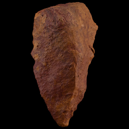 Large Stone Age Red Quatzite Pointed Handaxe