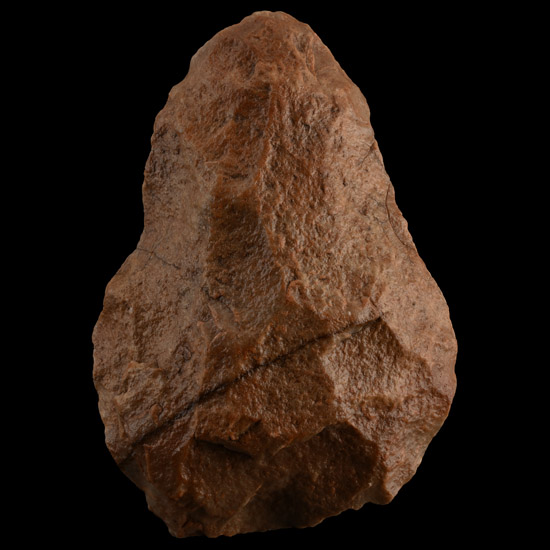 Large Stone Age Orange Quatzite Acheulean Cordate Handaxe