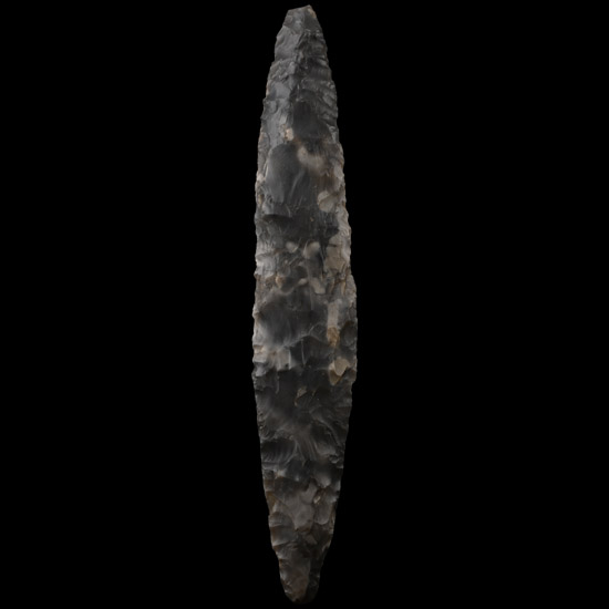 Danish Type 1a Stone Age Knapped Flint Lanceolate Dagger