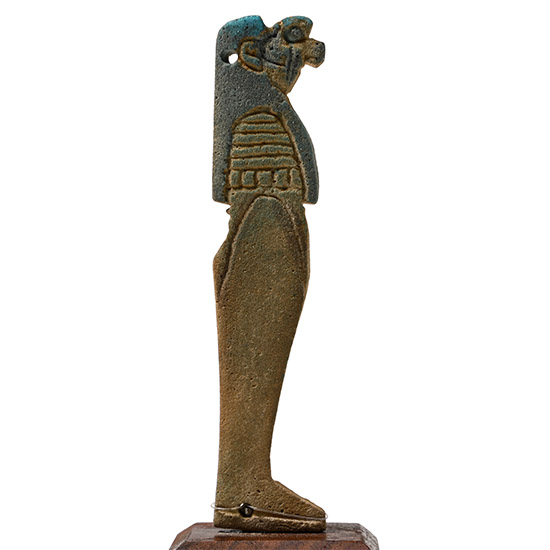 Egyptian Blue Glazed Faiance Qebehsenuef Appliqué