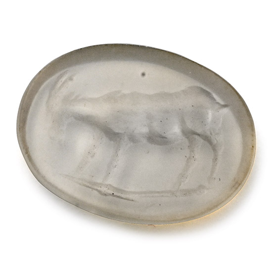 Roman Chalcedony Intaglio with a Goat