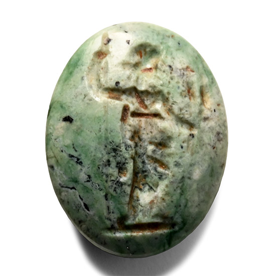 Roman Green Feldspar Gemstone with Goddess Ceres