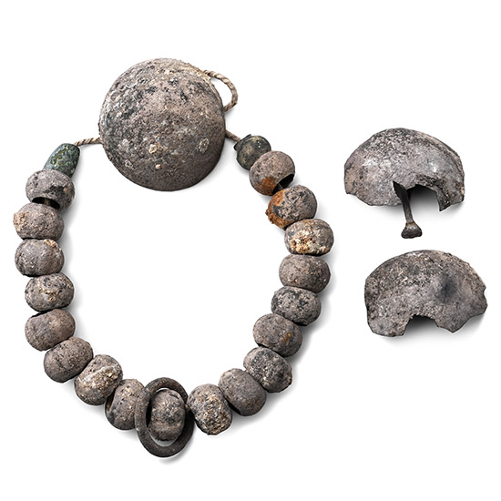 Western Greek Silver Bead Necklace
