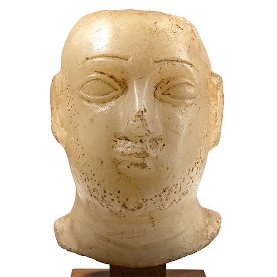 South Arabian Alabaster Head of a Man