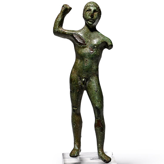 Sabellian Bronze Statuette of Attacking Herakles