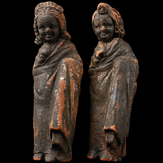 Greek Terracotta Statuettes of Robed Children