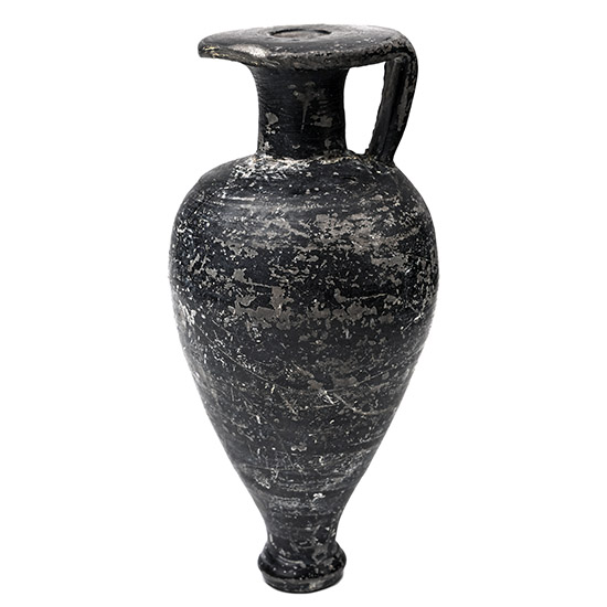 Etruscan Bucchero Terracotta Pointed Aryballos