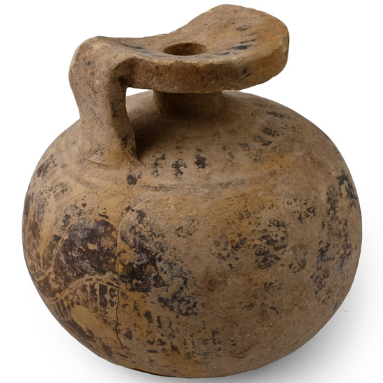 Corinthian Terracotta Round Aryballos with Sirens