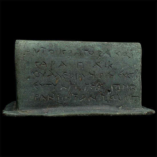 Roman Bronze Statue Plinth with Inscription for Publius Licinius Valerianus