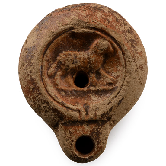 Roman Buffware Oil Lamp with Ram