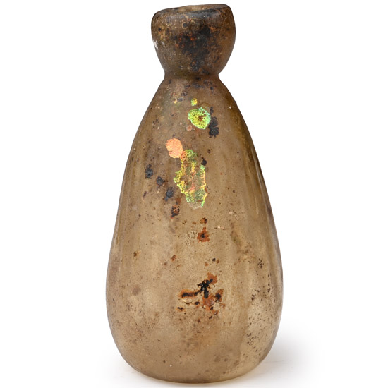 Western Asiatic Ribbed Glass Vessel