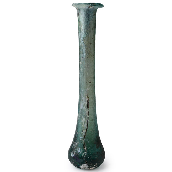 Roman Iridescent Turquoise Glass Unguentarium