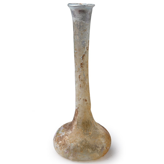Roman Translucent Glass Candlestick Bottle