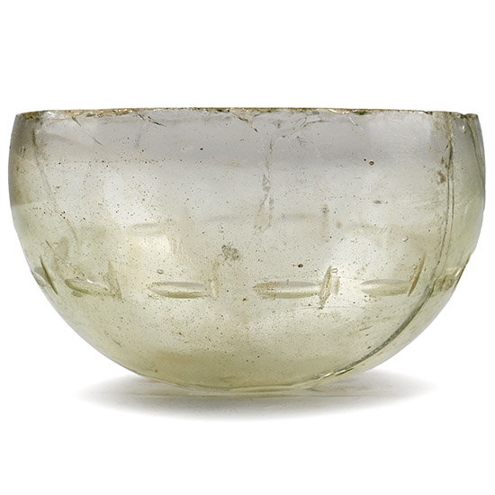 Roman Translucent Glass Bowl with Wheel-Cut Design