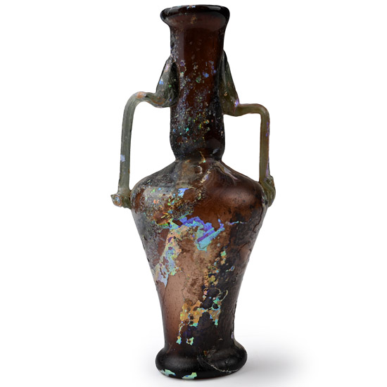 Roman Translucent Purple Glass Amphoriskos