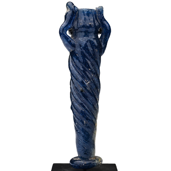 Late Roman Cobalt Blue Rod-Formed Glass Cosmetic Tube