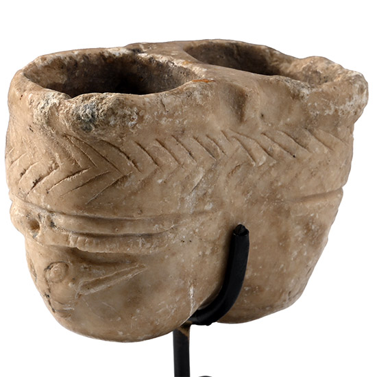 Mesopotamian Alabaster Double Kohl Jar