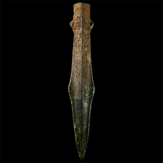 Chinese Han Bronze Socketted Spearhead.