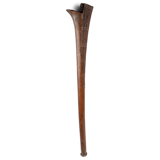 Oceanic Honey-Coloured Wooden Gunstock Sali War Club