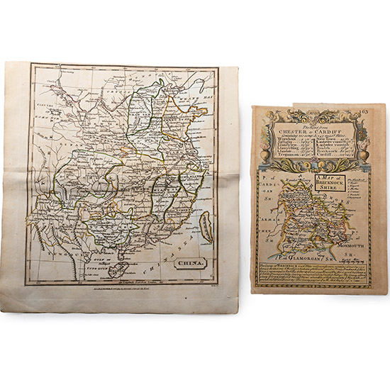 Antique Maps of Brecknockshire and China
