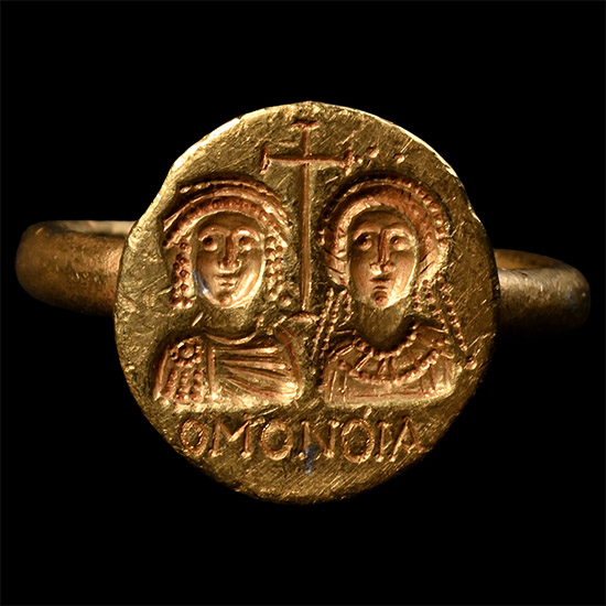 Byzantine Gold Marriage Ring with Inscription
