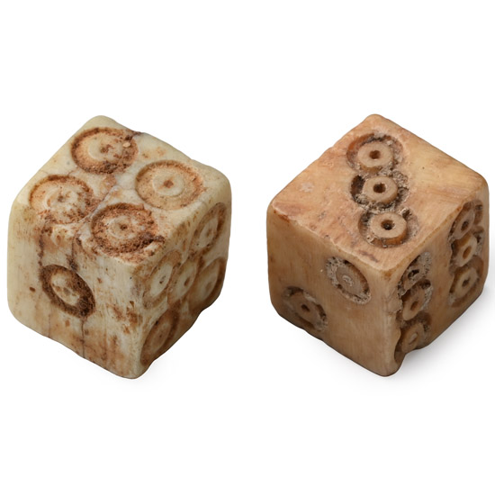 Roman Bone Gaming Dice Pair
