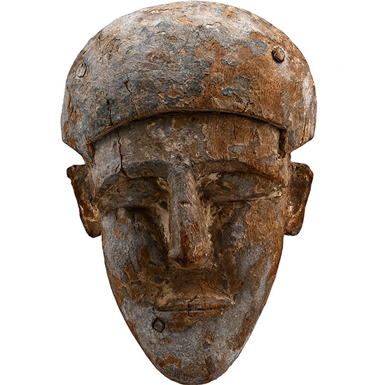 Egyptian Carved Cedar Wood Sarcophagus Mask
