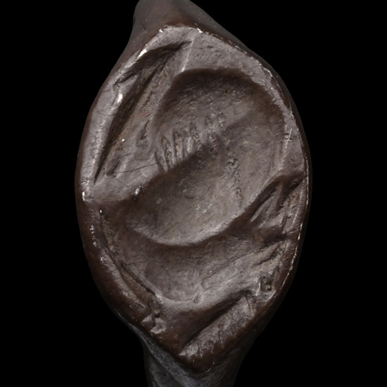 Greek Silver Ring with a Seated Ibex