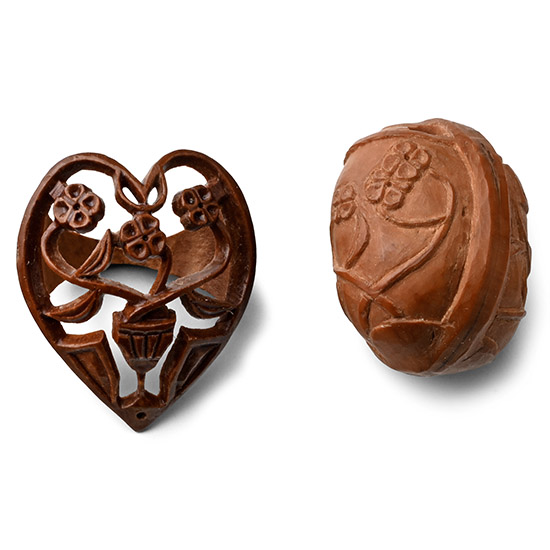 Post Medieval Carved Fruit Stone Group